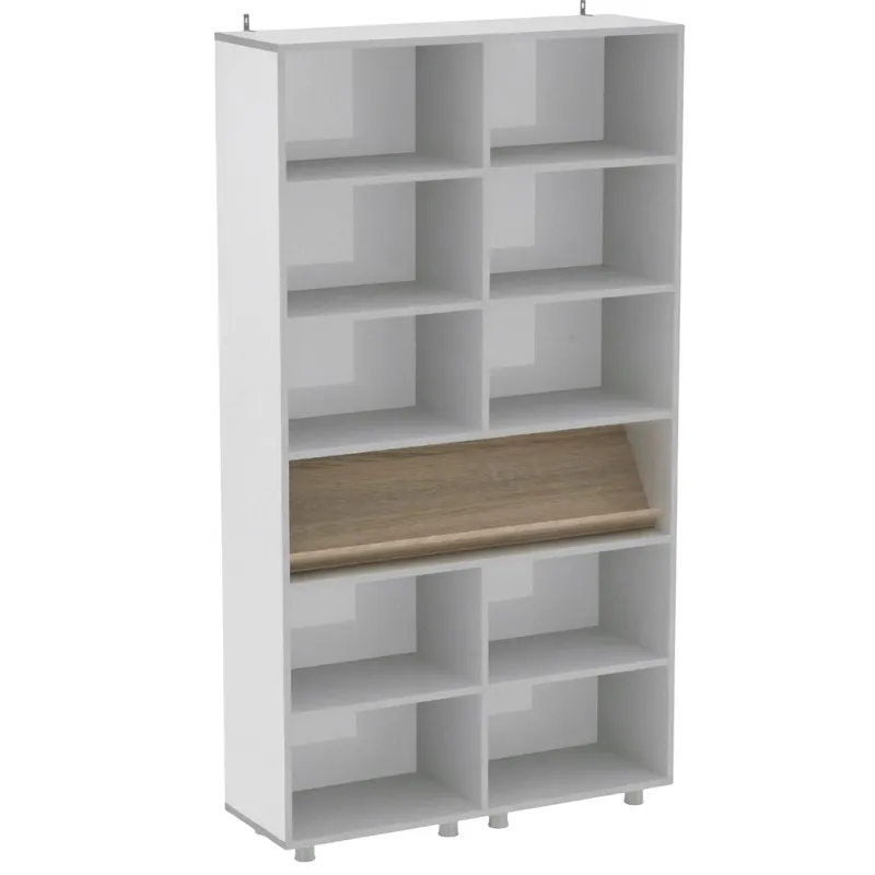 Стеллаж широкий с наклонной полкой 1250х400х2266 мм (серый/дуб сонома)