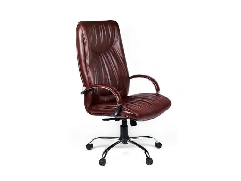 Кресло СВИНГ (экокожа, хром.каркас), цвет черный