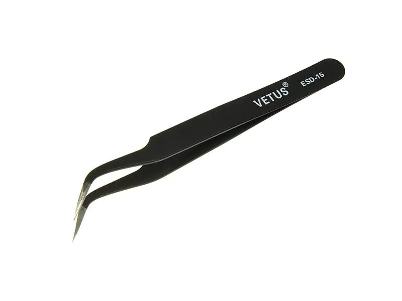 Пинцет для SMD компонентов изогнутый ESD-15