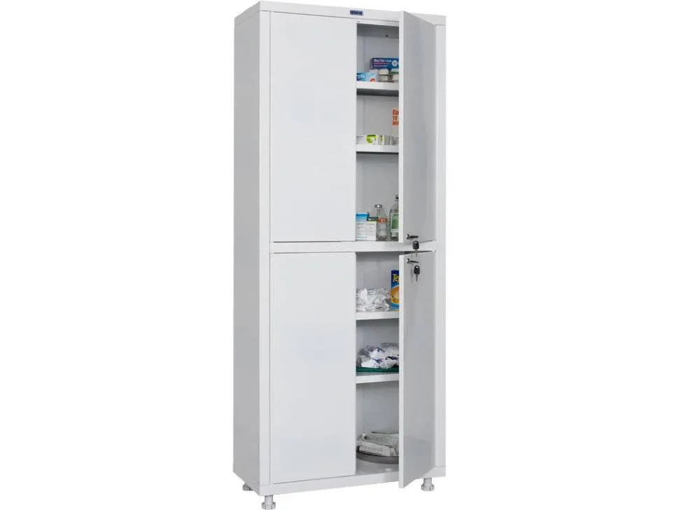 Шкаф медицинский металлический ПРАКТИК MD 2 1670/SS двустворчатый