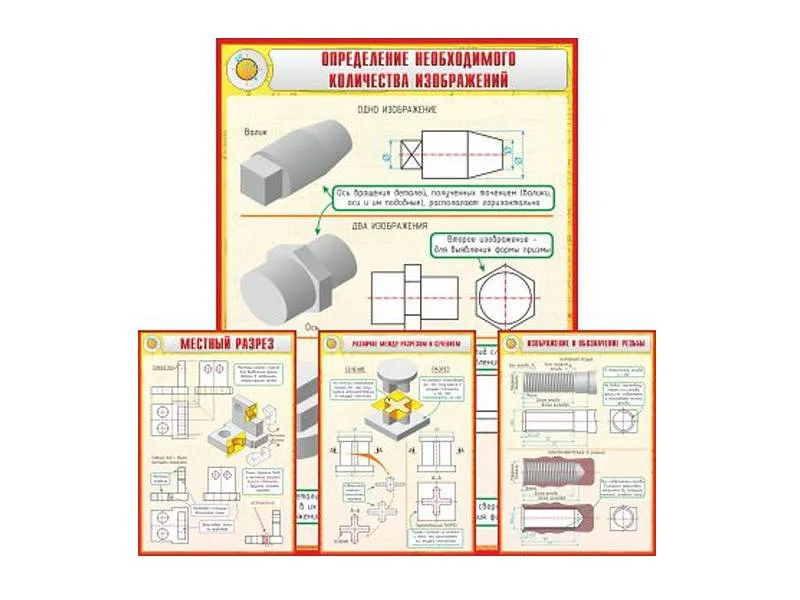 Стенды для черчения — комплект из 18 плакатов