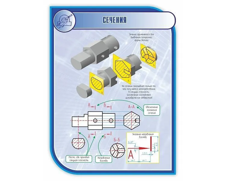Стенд «Сечения» 1000×750 мм