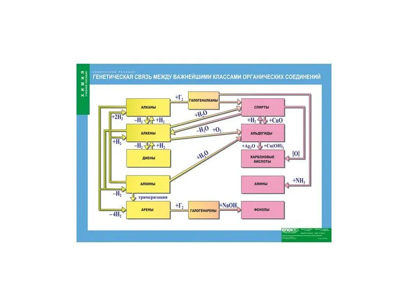 Учебная таблица «Генетическая связь органических классов»