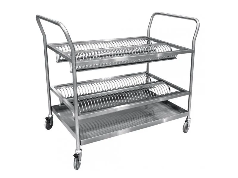 Тележка для сушки на 140 тарелок, нерж.ст., 4 кассеты, 1115x621x950 мм
