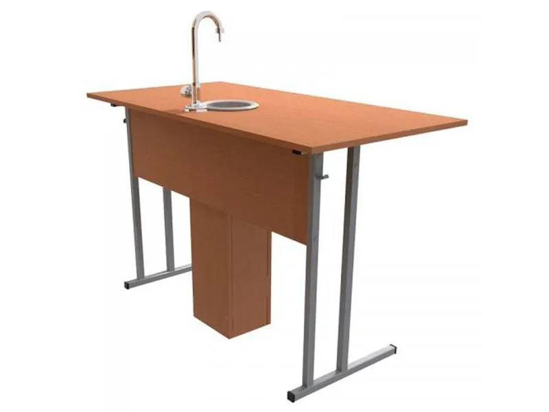 Ученический стол с керамической раковиной для кабинета