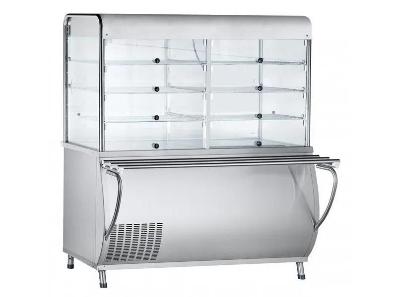 Прилавок холодильный закрытый Патша, 3 полки, 2 камеры с дверками, L1500 мм