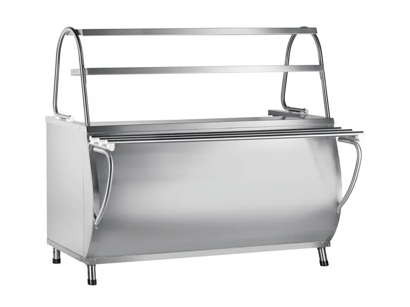 Прилавок мармит для первых блюд Патша, 3 конфорки, 2 полки, L1500 мм