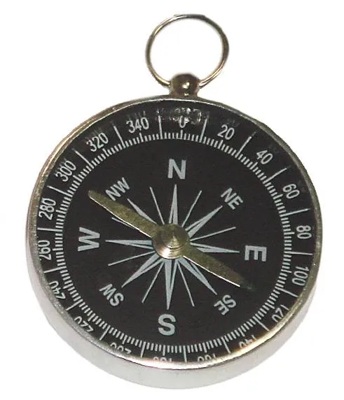Компас малый алюминиевый корпус, цвет черный