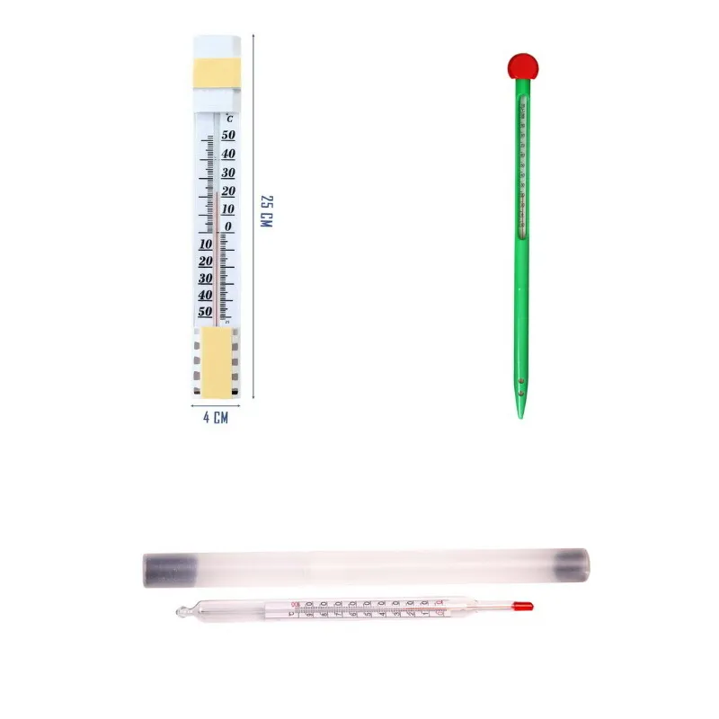 Комплект термометров — лабораторный, комнатный, почвенный
