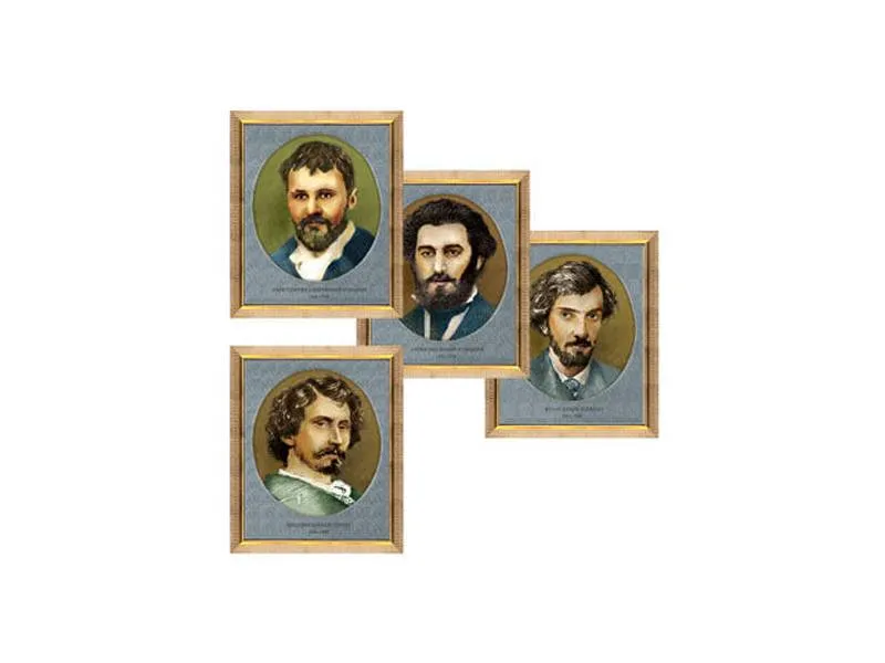 Стенд-лента «Выдающиеся русские художники», 3200×450 мм