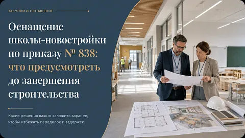 Оснащение школы-новостройки по приказу № 838: что предусмотреть до завершения строительства