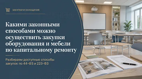 Какими законными способами можно осуществить закупки оборудования и мебели по капитальному ремонту