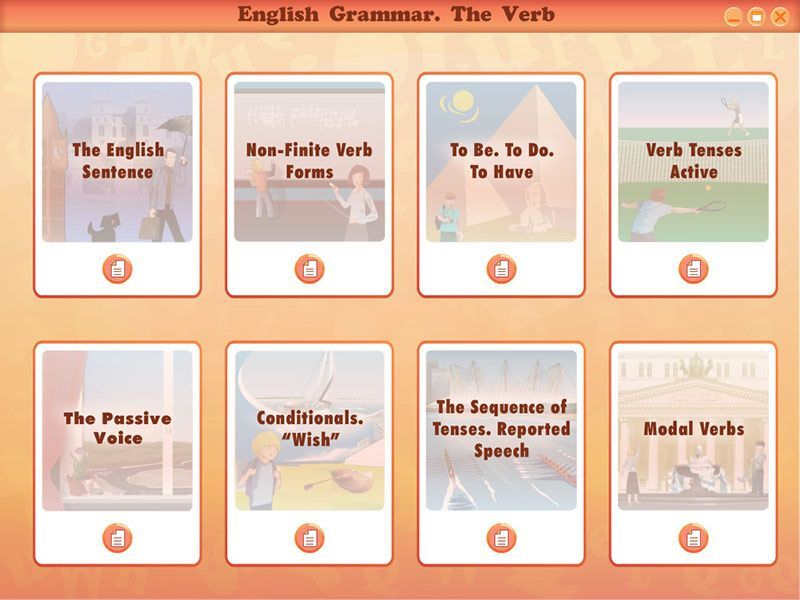 Программно-методический комплекс Интерактивные плакаты. Английский язык. Грамматика: Глагол