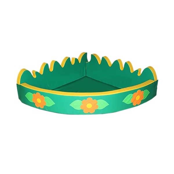 Сухой бассейн с аппликацией (угловой), разборный с фигурными стенками