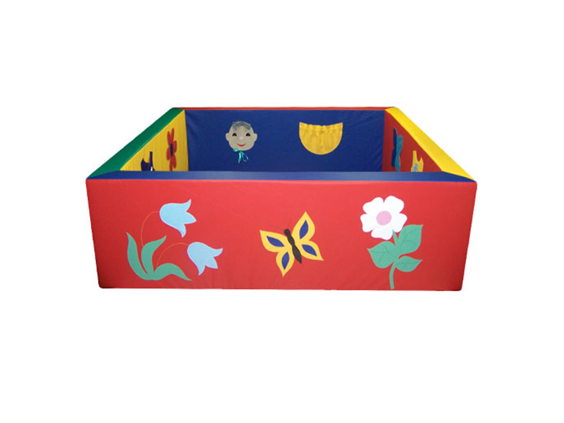 Сухой бассейн с аппликацией, с дидактическими элементами  (квадратный)