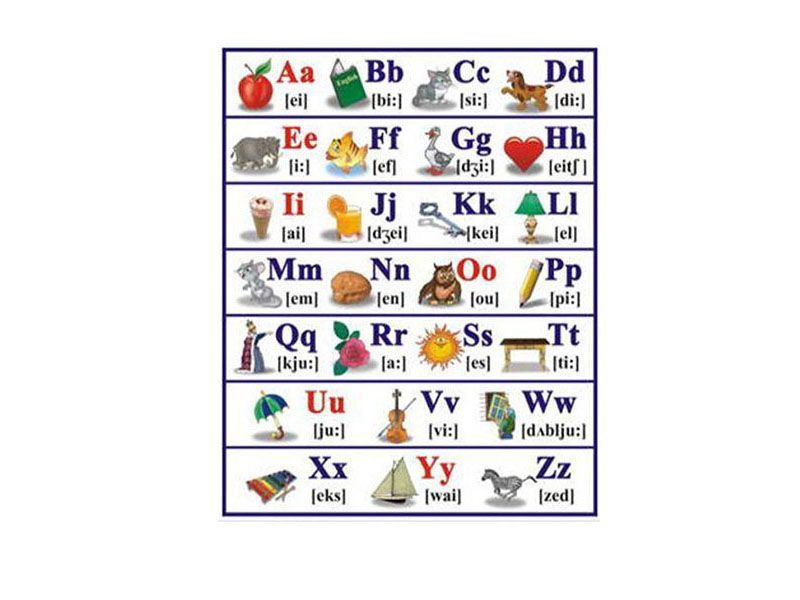 Таблица Английский алфавит в картинках 70х100 см