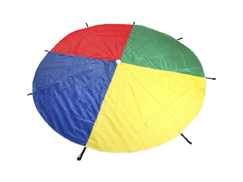 Парашют для эстафет, диаметр 3 м, 4 сектора (4 цвета, 8 ручек)