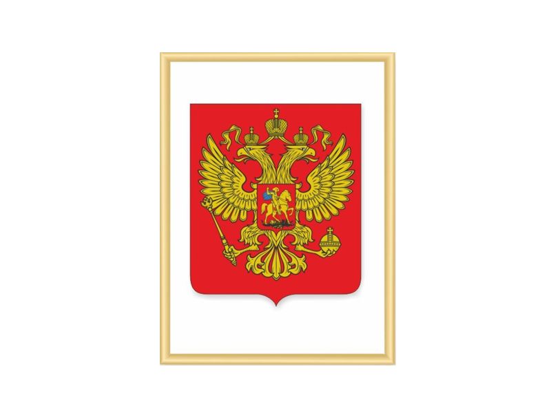 "ГЕРБ РОССИЙСКОЙ ФЕДЕРАЦИИ" в рамке NIELSEN 42х56 см