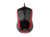 Мышь A4 Tech N-400-2 V-Track, оптическая, проводная, USB, черный и красный