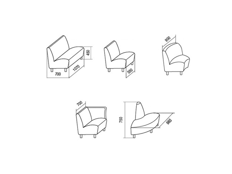 Мебель для холла. Вариант 2 (мягкие модули)