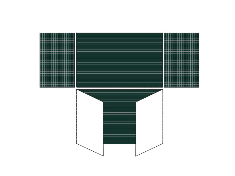 Трехэлементная магнитно-комбинированная доска 100х300 с разлиновкой - алюминиевый профиль