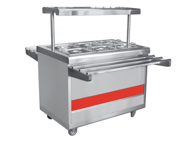 Мармит для вторых блюд паровой передвижной, 1 полка + гастроемкости, L1120мм.