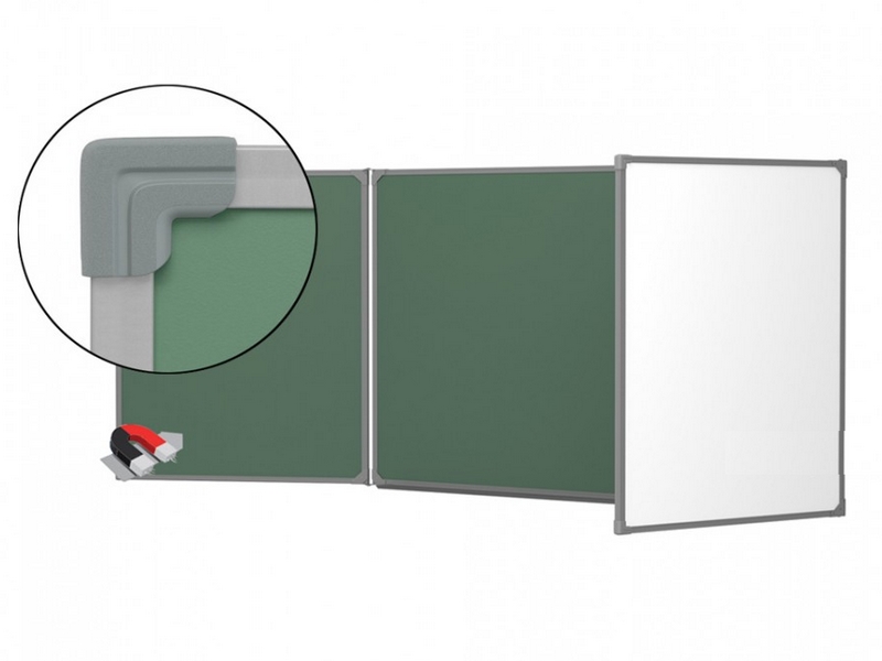 Трехэлементная магнитно-комбинированная доска 100х500 - алюминиевый профиль