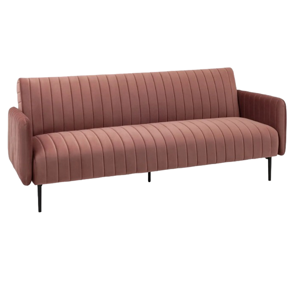 Диван прямой Дрезден велюр пыльно-розовый