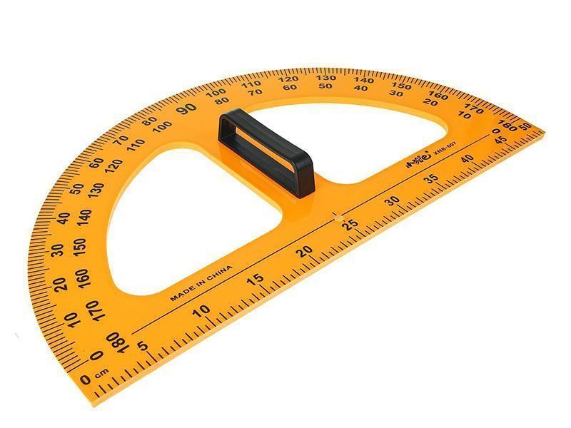 Транспортир с держателем для школьной доски