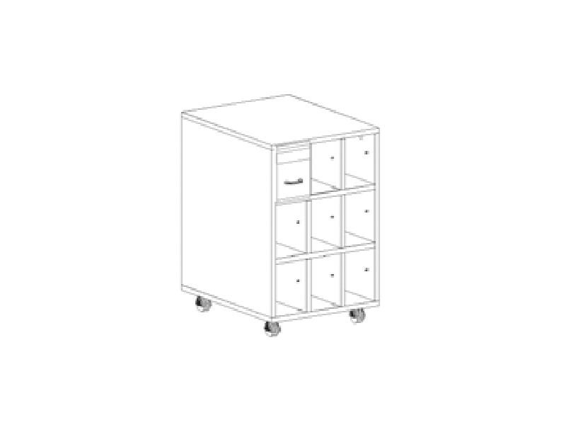 Шкаф-тумба формулярная на 9 ящиков 466х500х719 мм