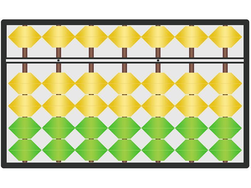 Коврик Абакус для ментальной математики, жёлто-зелёный