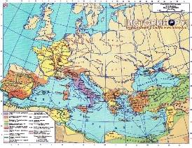 Учебная карта "Рост Римского государства в III в. до н.э. - II в. до н."