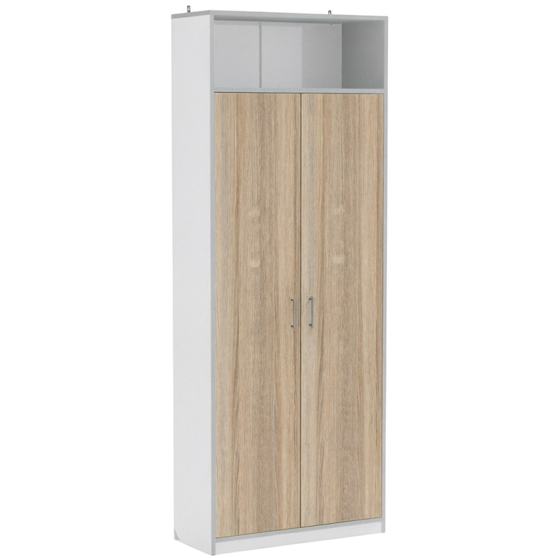 Шкаф для одежды с полкой 1000х400х2600 мм (серый/дуб сонома)