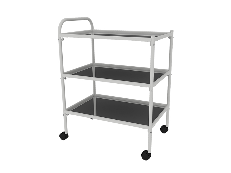 Столик процедурный передвижной, 3 полки (нерж. сталь)