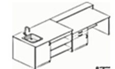 Стол демонстрационный с раковиной, 2400х750х900
