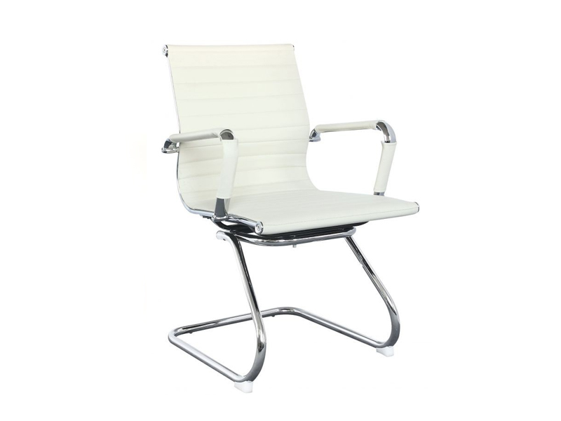 Кресло CHAIRMAN (иск.кожа, хром.каркас), цвет белый