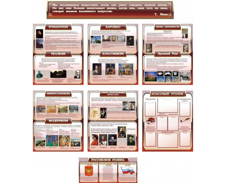 Стенд‑набор для кабинета искусств (винил)