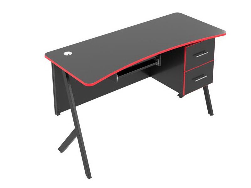 Стол компьютерный на металлокаркасе с тумбой