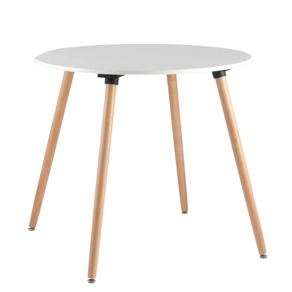 Стол круглый Рокки белый на дер. ножках