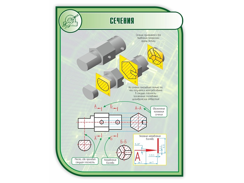 Стенд «Сечения» 1000×750 мм
