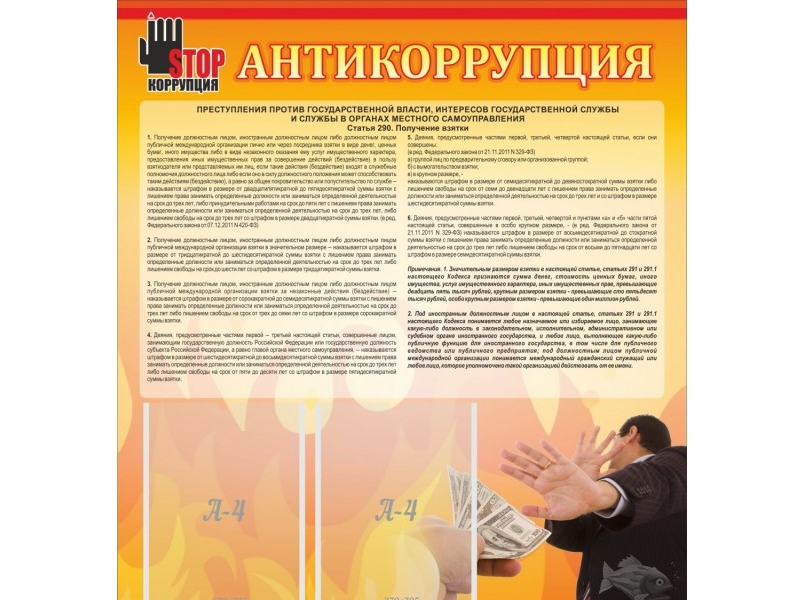 Стенд Антикоррупция 80х90 см