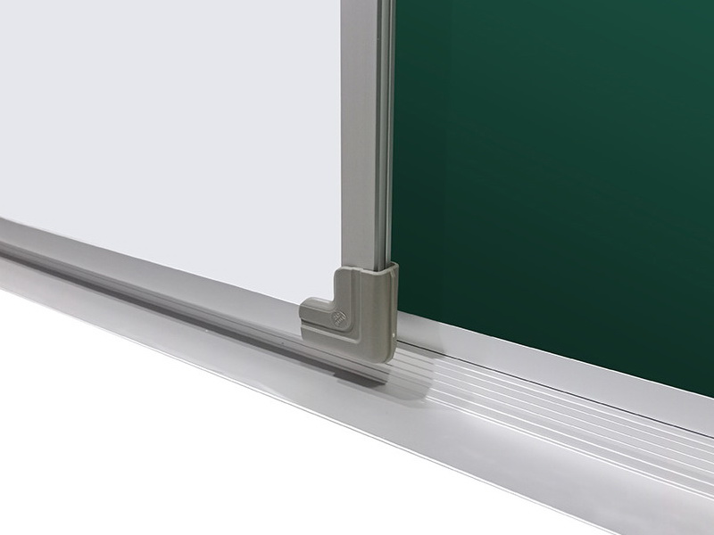 Двухэлементная магнитно-комбинированная доска 100х225 - алюминиевый профиль створка слева