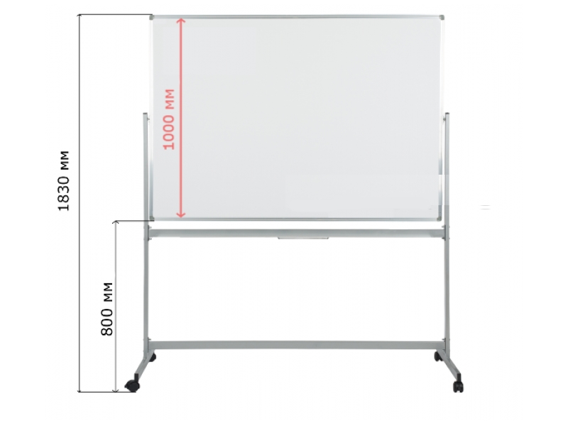 Доска маркерная одноэлементная передвижная 100х150 см, поворотная