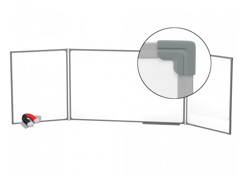 Трехэлементная магнитно-маркерная доска 100х500 - алюминиевый профиль