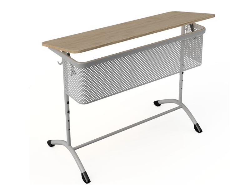 Стол ученический 2-местный "Rotondo 2М" регулируемый с перф.экраном с наклоном столешницы