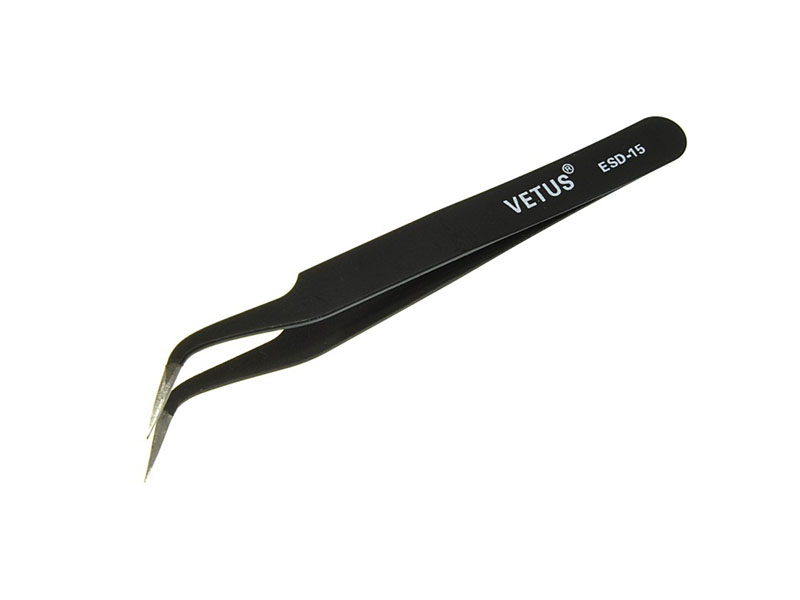 Пинцет для SMD компонентов изогнутый ESD-15