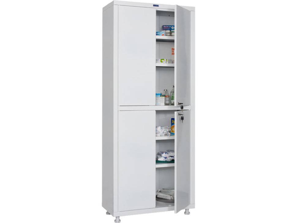 Шкаф медицинский металлический ПРАКТИК MD 2 1670/SS двустворчатый