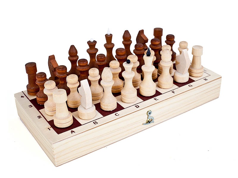 Шахматы обиходные парафинированные с доской ДВП