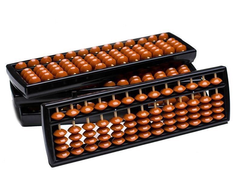 Счёты абакус, 13 рядов, коричневый, с кнопкой сброса