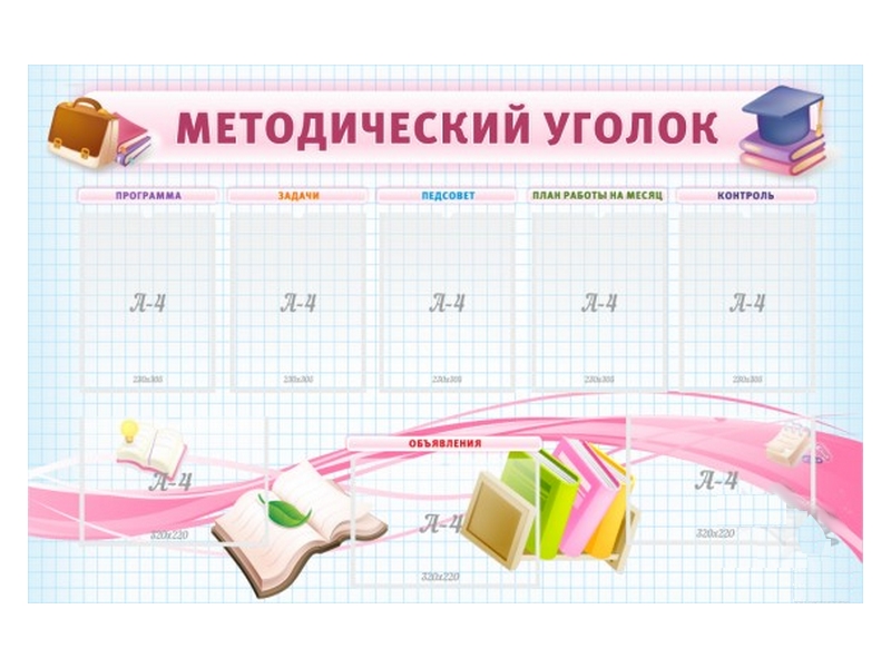 Стенд Методический уголок 140х90 см